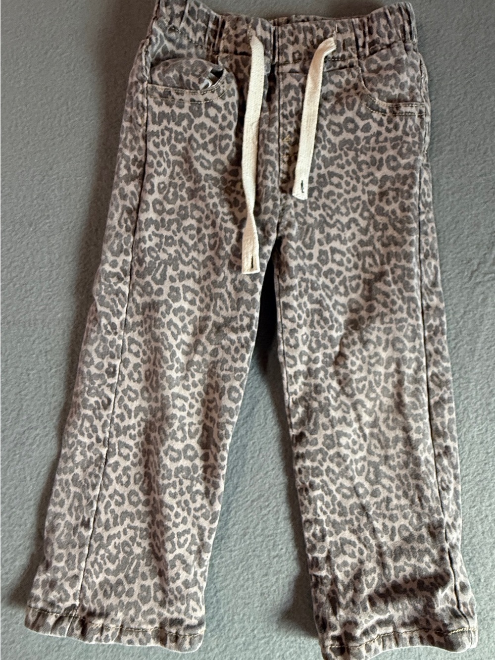 SHEIN Gray Leopard Print Drawstring Joggers